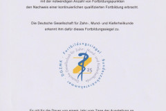 Bescheinigung Nachweis kontinuierlicher qualifizierter Fortbildung 2025